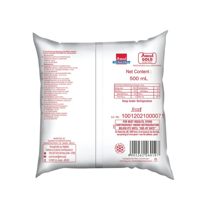 Amul Taaza Toned Milk 500ml - Image 4