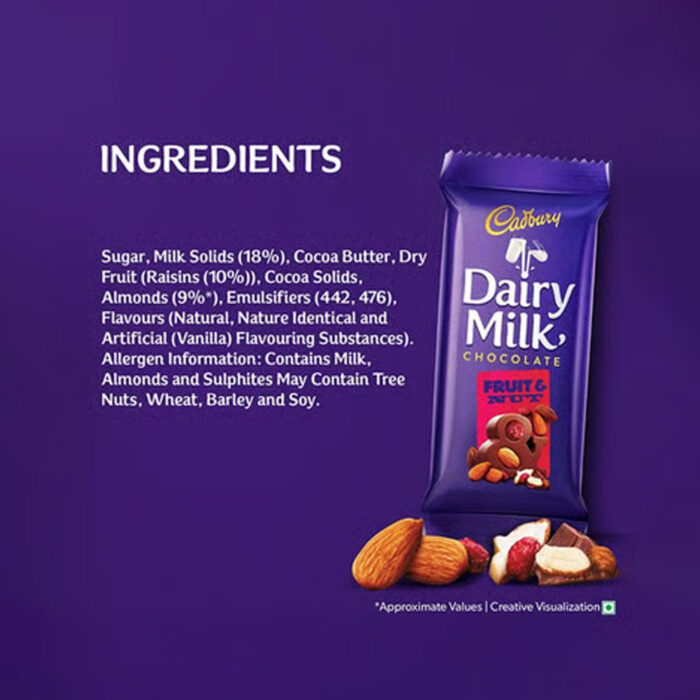 Cadbury Dairy Milk Fruit & Nut Small Chocolate Bar - Image 6