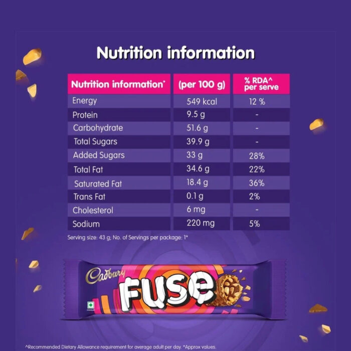 Cadbury Fuse Peanut & Caramel Chocolate Filled Bar - Image 7