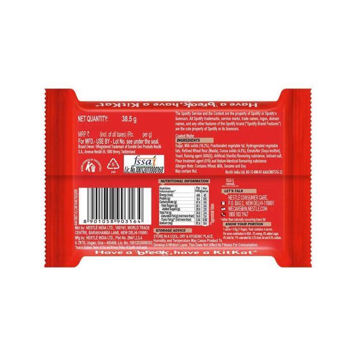 Nestle KitKat 4 Fingers Choco Coated Wafer Bar - Image 4