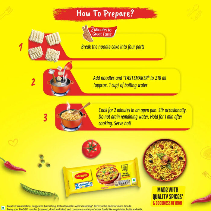 Maggi Masala - 2 Minutes Instant Noodles ( 4 Pieces ) - Image 6