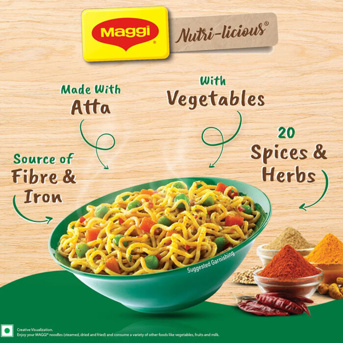 Maggi Nutri-Licious Masala Veg Atta Instant Noodles  ( 4 Pieces ) - Image 4